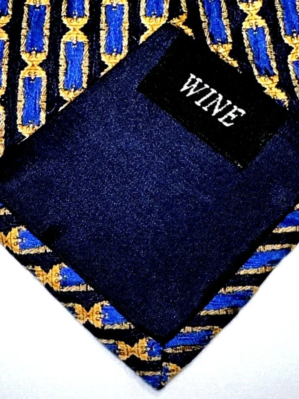 Vintage 90s Silk Tie WINE Cocktail Collectors Stonehenge Geo Quiet Luxury USA